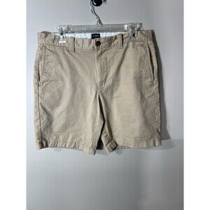 J Crew 9" Inseam Shorts Men's 33 Khaki Brown Chino Golf Stretch Casual Work